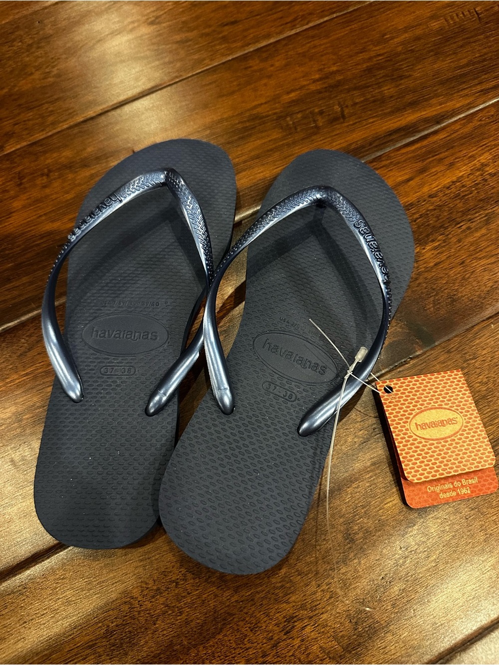 Havaianas Slim Flip Flops in Navy Blue